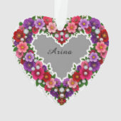 Elegant Floral Heart Design Ornament (Rückseite)