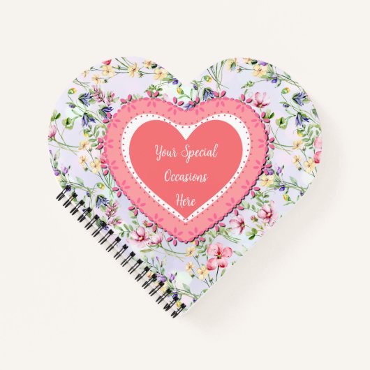 Elegant Floral Heart Frame: for Every Occasion Notizblock (Vorderseite)