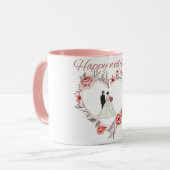 Elegant Floral Heart Wedding Couple Mug Tasse (Vorderseite Links)