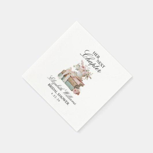 Elegant Floral Her Next Chapter Bridal Shower Serviette (Ecke)