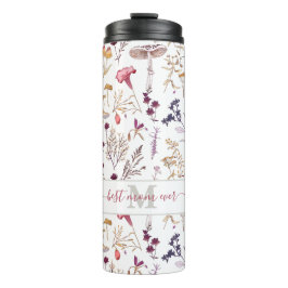Elegant Floral Hummingbird Beste Mama jemals Thermosbecher