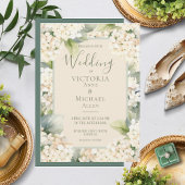 Elegant Floral Hydrangea Wedding Einladung