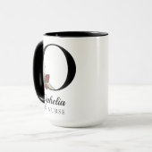 Elegant Floral Initial Custom Mug Gift for Nurses Tasse (Vorderseite Links)