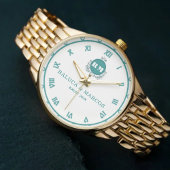 Elegant Floral Initials Wristwatch for Weddings Armbanduhr