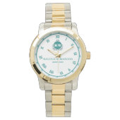 Elegant Floral Initials Wristwatch for Weddings Armbanduhr (Vorderseite)