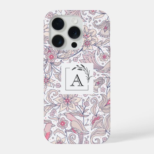 Elegant Floral iPhone 15 Pro Fall für sie iPhone Hülle (Rückseite)