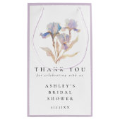 Elegant Floral Iris Brautparty Vielen Dank Kleine Geschenktüte (Rückseite)