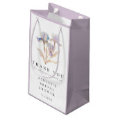 Elegant Floral Iris Brautparty Vielen Dank Kleine Geschenktüte (Rückseite Schrägansicht)