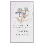 Elegant Floral Iris Wedding Vielen Dank Kleine Geschenktüte (Rückseite)