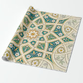 Elegant Floral Islamic Green Gold Geschenkpapier (Ungerollt)