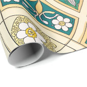 Elegant Floral Islamic Green Gold Geschenkpapier (Rolleneckpunkt)