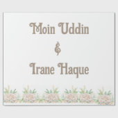 Elegant Floral Islamic Nikah Ceremony Invitation Geschenkpapier (Flach)