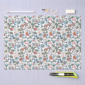 Elegant floral Joyful Blue Orange Green Seidenpapier (Handwerk)