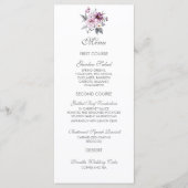 Elegant Floral Lavender Blue Wedding Menükarte (Vorderseite)