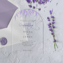 Elegant Floral Lavender Calligraphy Wedding