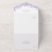 Elegant Floral Lavender Calligraphy Wedding All In One Einladung (Außenbereich)