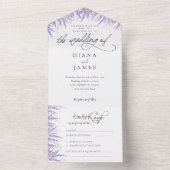 Elegant Floral Lavender Calligraphy Wedding All In One Einladung (Innen Boden)