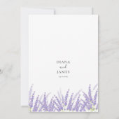 Elegant Floral Lavender Calligraphy Wedding Einladung (Rückseite)