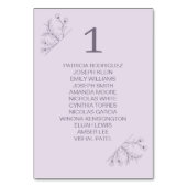 Elegant Floral Lavender Gray Wedding Tischnummer (Vorderseite)