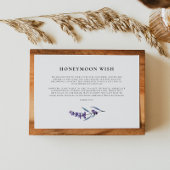 Elegant Floral Lavender Honeymoon Wish Begleitkarte