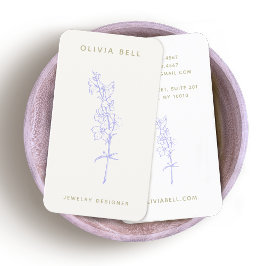 Elegant Floral Lavender Larkspur  Visitenkarte