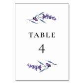 Elegant Floral Lavender Tischnummer (Rückseite)