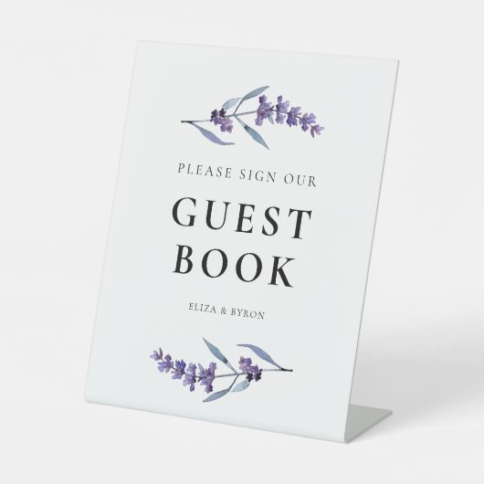 Elegant Floral Lavender Unterschreiben Sie unser G Sockelschild (Vorderseite)