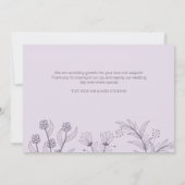 Elegant Floral Lavender Wedding Dankeskarte (Rückseite)