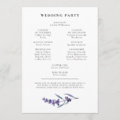 Elegant floral Lavender Wedding doppelseitig Programm (Rückseite)