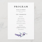 Elegant floral Lavender Wedding doppelseitig Programm (Vorderseite)
