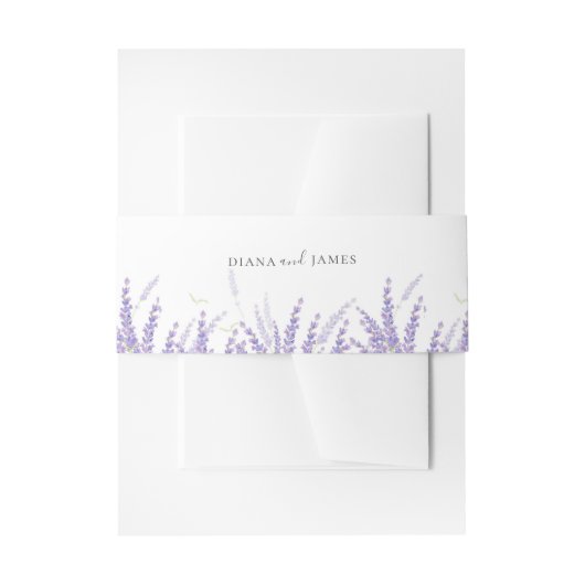 Elegant Floral Lavender Wedding Einladungsbanderole (Vorderseite Beispiel)