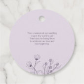 Elegant Floral Lavender Wedding Geschenkanhänger (Rückseite)