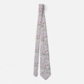 Elegant Floral Lavender Wedding Necktie Krawatte (Rückseite)