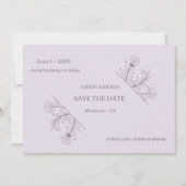 Elegant floral Lavender Wedding Save the Date (Vorderseite)