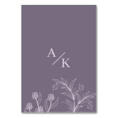Elegant Floral Lavender Wedding Tischnummer (Rückseite)