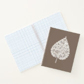 Elegant Floral Leaf Design – White and Soft Grey  Notizblock (Innenseite)