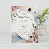 Elegant, floral, Liebe Einladung (Stehend Vorderseite)