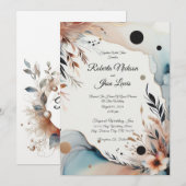 Elegant, floral, Liebe Einladung (Vorne/Hinten)