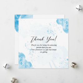 Elegant Floral Light Blue Vielen Dank Feiertagskarte