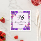 Elegant floral lila 96. Geburtstag Serviette (Beispiel)