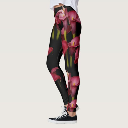 Elegant Floral Lila Calla Lilies Leggings (Links)
