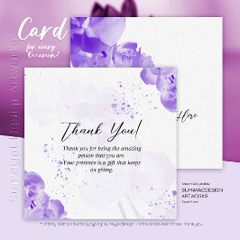 Elegant Floral Lila Danke Feiertagskarte