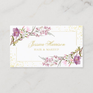 Elegant Floral Lila Lilac Pink Vintag Visitenkarte