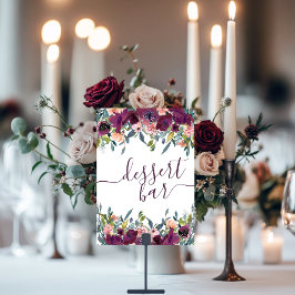 Elegant Floral | Lila Pink Garland Dessert Bar Tischnummer