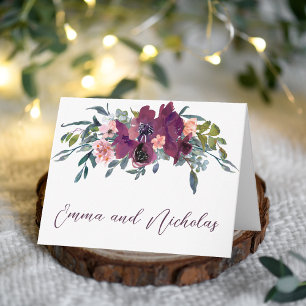 Elegant Floral Lila rosa Faltkarte