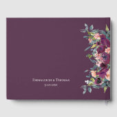 Elegant Floral | Lila Rosa Hochzeit Gästebuch (Rückseite)