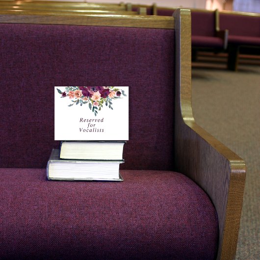 Elegant Floral | Lila rosa Reservierungszeichen Mitteilungskarte