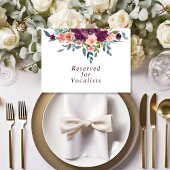 Elegant Floral | Lila rosa Reservierungszeichen Mitteilungskarte