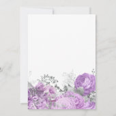 Elegant Floral Lilac Silver Script Wedding Einladung (Rückseite)