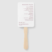 Elegant Floral Line Art Burgundy Wedding Program Fächer (Rückseite)